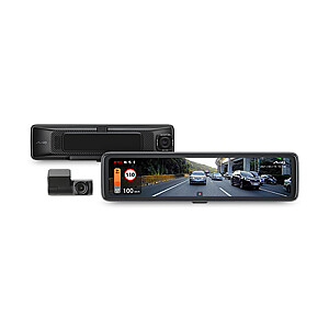 Mio MiVue R850T, galinė kamera GPS Wi-Fi Premium 2,5K HDR E-veidrodinis DashCam su 11,88 colių jutikliniu ekranu apsaugančiu garso įrašymo įrenginiu