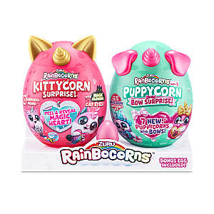 RAINBOCORNS pliušinių žaislų rinkinys Sparkle Heart Surprise Combo, 5 serija, Kittycorn ir Puppycorn, 9276