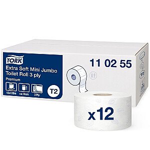 Туалетная бумага Tork Premium Extra Soft Jumbo Mini T2 (110255), белая, 3 слоя, 120 м, 600 листов