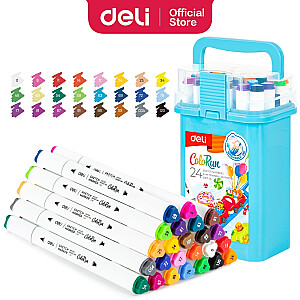 Маркеры для рисования DELI Sketch, двусторонние, 24 цвета