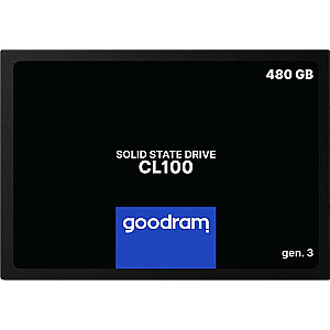 Твердотельный накопитель Dysk GoodRam CL100 Gen3, 480 ГБ, 2,5 дюйма, SATA III (SSDPR-CL100-480-G3)