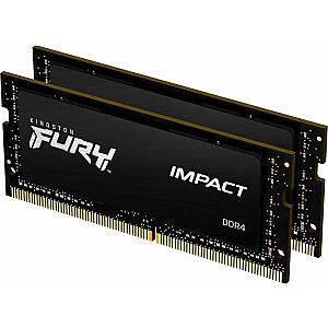 Nešiojamojo kompiuterio atmintis Kingston Fury Impact, SODIMM, DDR4, 64 GB, 2666 MHz, CL16 (KF426S16IBK2/64)