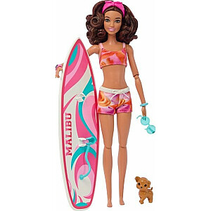 Кукла Барби Mattel Beach (брюнетка) + аксессуары HPL69