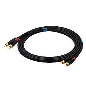 SSQ RCARCA2 SS-1432 kabelis 2x RCA - 2x RCA 2 m, juodas