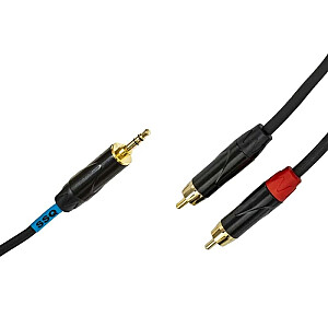 SSQ MiJRCA1 – mini stereo lizdo laidas – 2x RCA, 1 metras