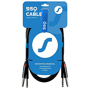 SSQ JSJS5 SS-1459 Kabelis 2x stereo lizdas - 2x stereo lizdas, 5 m, juodas