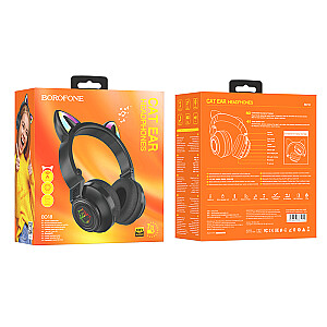 Borofone BO18 Cat Ear bluetooth ausinės juodos