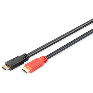 „Digitus“ didelės spartos HDMI kabelis su signalo stiprintuvu HDMI į HDMI juodas/raudonas 10 m