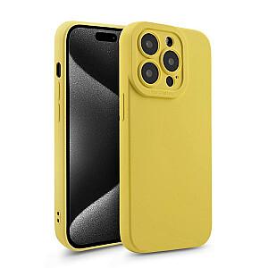 Fusion Softy patvarus silikoninis dėklas, skirtas Apple iPhone 14 Pro geltonas