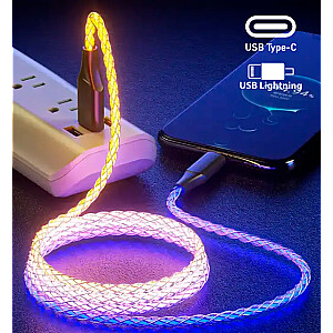 Кабель Fusion LED USB-C - Apple Lightning 20 Вт | 2,4 А | 100 см