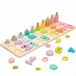 Medinis mokomasis žaidimas Mokomės skaičiuoti, spalvas ir geometrines figūras 3+ CB49368