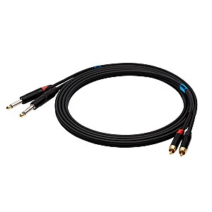 SSQ RCAJM5 – kabelis nuo 2 x RCA iki 2 x lizdo Mono 6,3 mm 3 m juodas