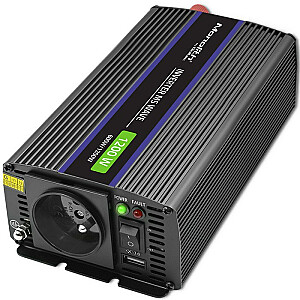 Qoltec 51925 Монолитный преобразователь напряжения 1200 MS Wave | от 12 В до 230 В | 600/1200 Вт | USB