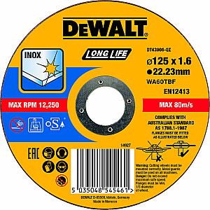 Dewalt metalinis skydas 125x1,6 mm (DT43906-QZ)