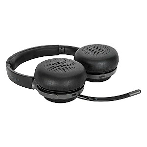 Ausinės / ausinės „Targus AEH104GL“ laidiniai ir belaidžiai ausinės skambučiai / muzika C tipo USB „Bluetooth“ juoda