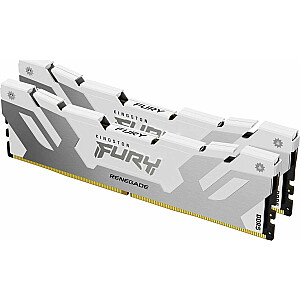 Kingston Fury Renegade White, 32 ГБ [2 модуля DDR5 CL32 DIMM по 16 ГБ, 6400 МГц]