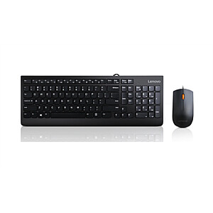 Lenovo USB Combo Keyboard & Mouse 300 Keyboard and Mouse Combo A keyboard & mouse combo that features a modern, space-saving design giving your desk a clean and stylish appeal. To go along with its design, the keyboard features a waterproof exterior