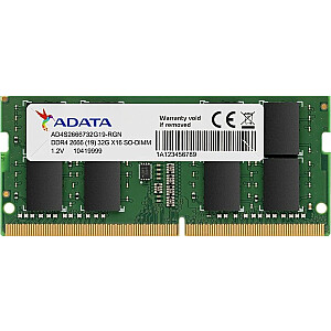 ADATA Premier nešiojamojo kompiuterio atmintis, SODIMM, DDR4, 32 GB, 3200 MHz, CL22 (AD4S320032G22-SGN)