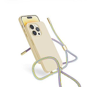 „Epico“ silikoninis dėklas su karoliais, skirtas „iPhone 14 Pro Max“ (6,7 colio) – smėlio spalvos