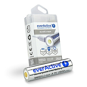 Аккумулятор everActive 18650 3,7 В Li-ion 2600 мАч micro USB с защитой BOX