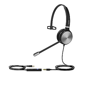 Yealink UH36 Mono Teams ausinės Laidinė galvos juosta Biuro / skambučių centro USB tipo A juoda, sidabrinė