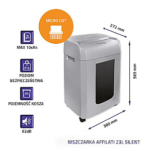 Qoltec 50329 Smulkintuvas AFFILATI 23L Tylus | Mikro skyrius
