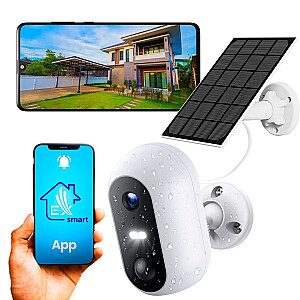 Extralink Smart Life SolarEye | Lauko kamera su saulės baterija | belaidis ryšys, Full HD 1080p, Wi-Fi, 5200 mAh baterija, IP54