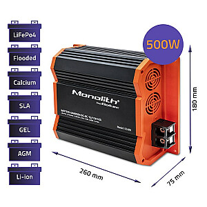Qoltec 52480 Monolith DC-DC зарядное устройство для аккумуляторов LiFePO4 AGM 12 В | 40А | 500 Вт