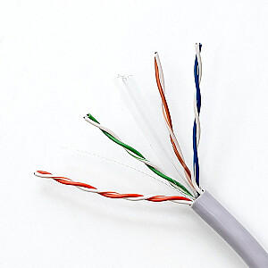Сетевой кабель Qoltec 50359 UTP | КАТ6 | 305м | ПВХ серый