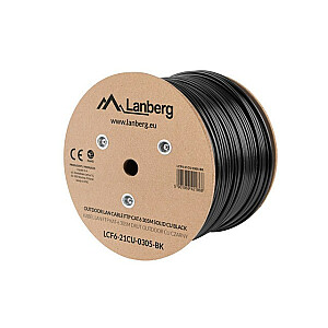 Tinklo kabelis Lanberg LCF6-21CU-0305-BK Black 305 m Cat6 F/UTP (FTP), skirtas naudoti lauke