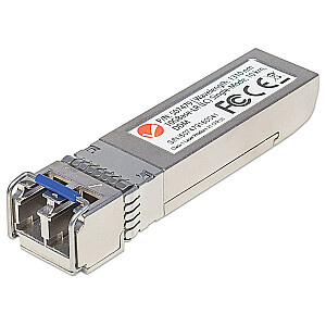 „Intellinet“ optinio siųstuvo-imtuvo modulis, 10 gigabitų skaidulinis SFP+, vieno režimo 10 GBase-LR (LC), 10 km, suderinamas su MSA, „Cisco SFP+“ 10 GB-LR ekvivalentas, šviesolaidis, 3 metų garantija