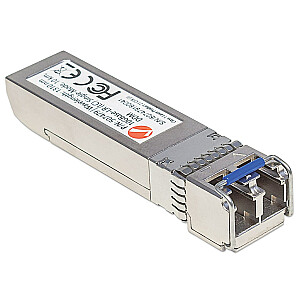 „Intellinet“ optinio siųstuvo-imtuvo modulis, 10 gigabitų skaidulinis SFP+, vieno režimo 10 GBase-LR (LC), 10 km, suderinamas su MSA, „Cisco SFP+“ 10 GB-LR ekvivalentas, šviesolaidis, 3 metų garantija