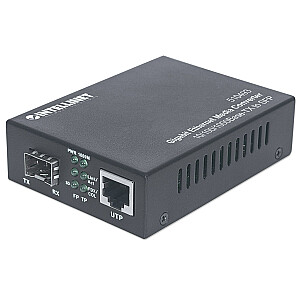 Intellinet Gigabit Ethernet į SFP medijos keitiklis, 10/100/1000Base-Tx į SFP lizdą, tuščias (2 kontaktų Euro jungtis)