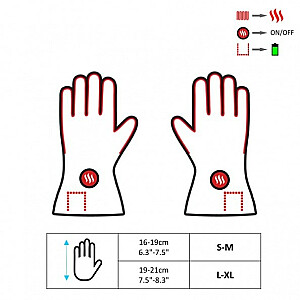 ПЕРЧАТКИ С ПОДОГРЕВОМ GLOVII С ПОКРЫТИЕМ S-M, GYBM