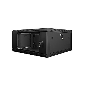 Шкаф настенный стоечный Lanberg 19'' 4U 600x600мм черный (стеклянная дверь)