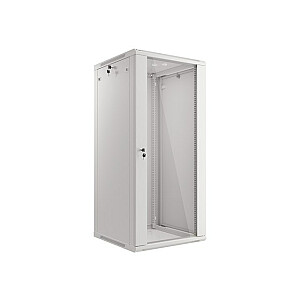 Шкаф настенный стоечный Lanberg 19'' 27U 600х600мм серый (стеклянная дверь)