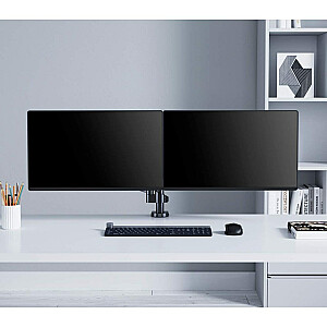 „Manhattan“ televizoriaus ir monitoriaus laikiklis, stalas, „Full Motion“ (dujinė spyruoklė), 2 ekranai, ekrano dydžiai: 10"–27", juodas, spaustukas arba įvorė, dvigubas ekranas, VESA 75x75–100x100 mm, maks. 8 kg (kiekvienas), garantija visam gyvenimui