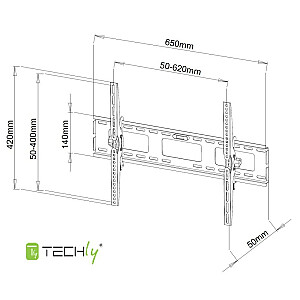 Настенный кронштейн Techly 40–65 дюймов для наклонного ЖК-телевизора со светодиодной подсветкой ICA-PLB 131L