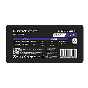 Qoltec 50349 PCI-E 1800W maitinimo šaltinis | 80 Plus Platinum | Žaidimų miner
