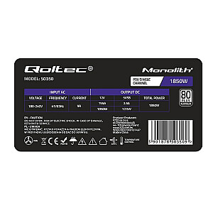 Qoltec 50350 1850W PCI-E maitinimo šaltinis | 80 Plus Platinum | Žaidimų miner