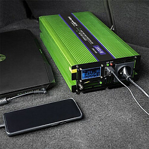 Qoltec Monolith Auto maitinimo adapteris/inverteris 2000W žalia