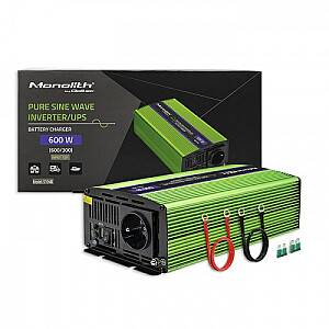 Qoltec Monolith Auto maitinimo adapteris/inverteris 600W žalia