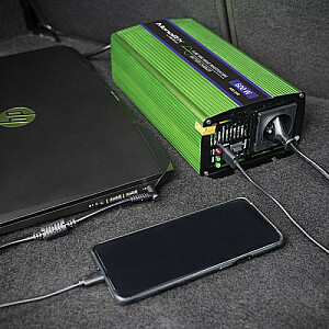Qoltec Monolith Auto maitinimo adapteris/inverteris 600W žalia