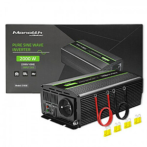 Адаптер/инвертор питания Qoltec Monolith Auto 2000 Вт Черный