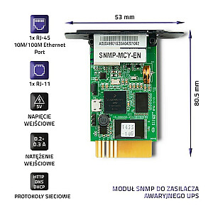 Qoltec 50389 SNMP modulis nepertraukiamo maitinimo šaltiniui