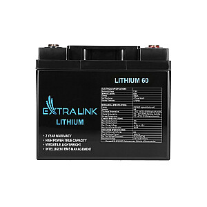 Pramoninis įkraunamas akumuliatorius Extralink EX.30448 ličio geležies fosfatas (LiFePO4) 60 000 mAh 12,8 V