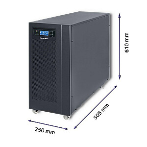 Qoltec 53044 nepertraukiamo maitinimo šaltinis UPS | Prisijungę | Gryna sinusinė banga | 10kVA | 8kW | LCD | USB