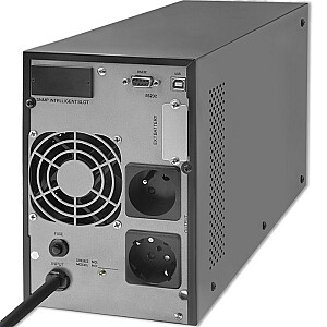 UPS Qoltec 53981 | Prisijungę | Gryna sinusinė banga | 2kVA | 1,6 kW | LCD | USB