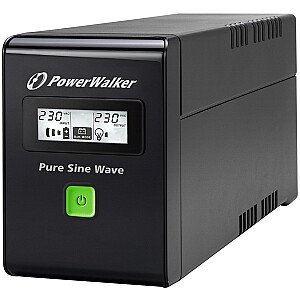„PowerWalker VI 800 SW FR Line-Interactive“ 0,8 kVA 480 W 2 kintamosios srovės lizdai