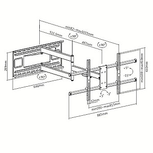 TECHLY Wall Bracket Extendable Arm